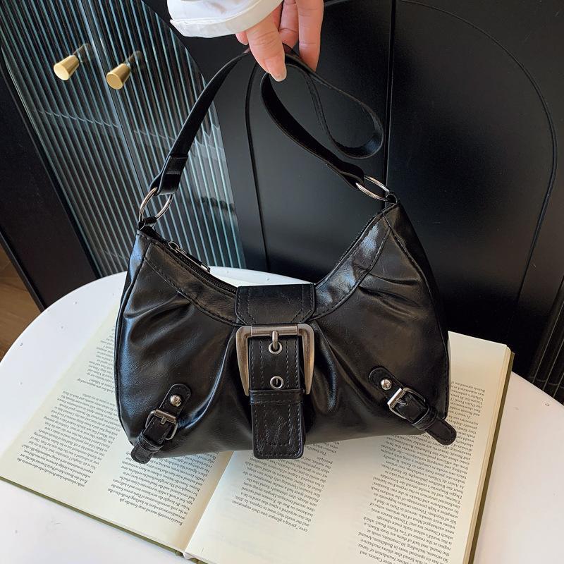 Leatherwork Workshop - Ретро-сумка Y2K из плиссированной кожи, женская
