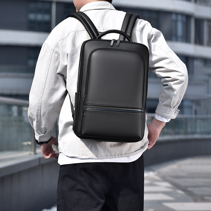 Leather Work Laptop Bag - Мужской рюкзак из ПУ кожи, с