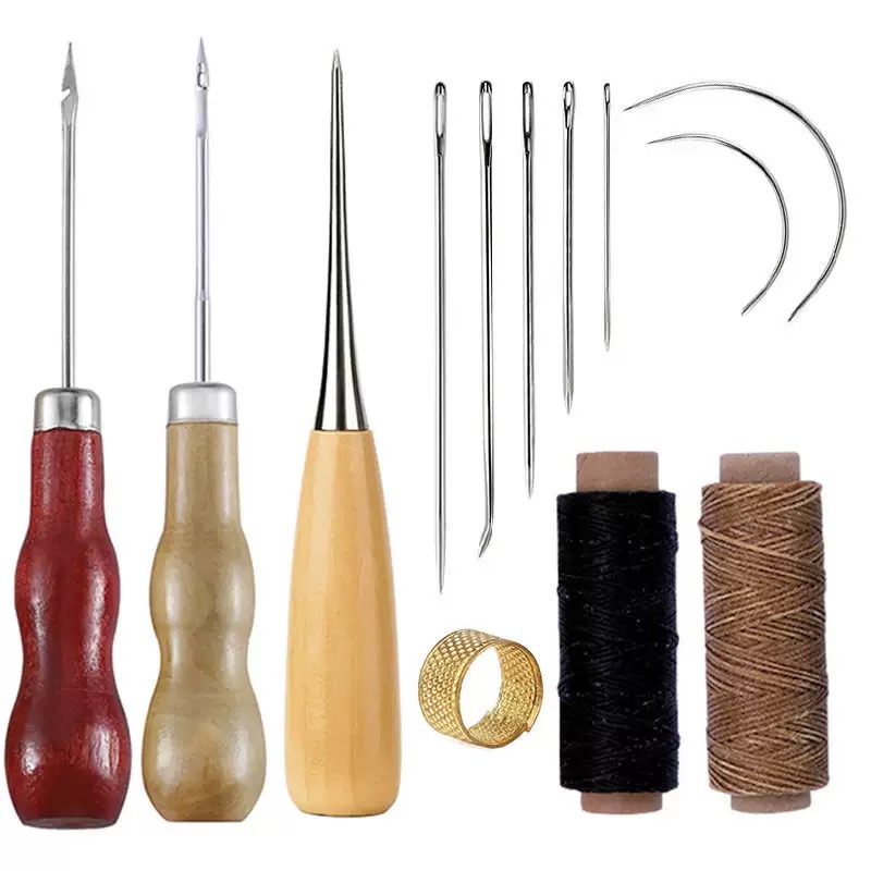 Leatherwork Tool Kit - 13-częściowy кожаный набор для шитья, сумка