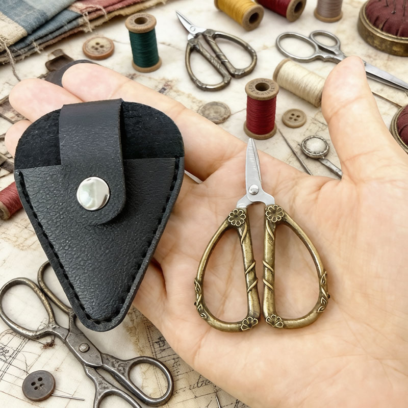 Leatherwork Art - Миниатюрные винтажные ножницы из нержавеющей стали