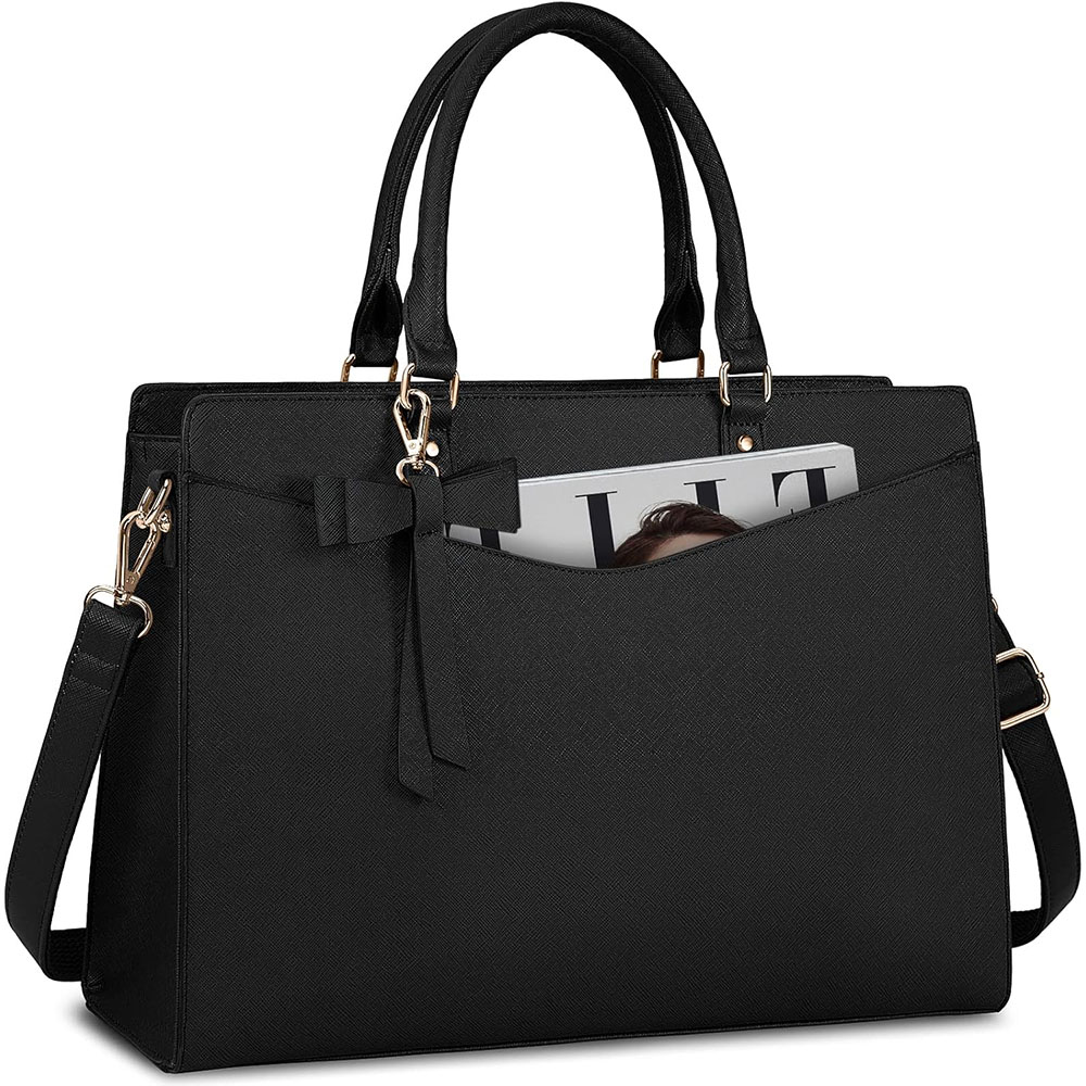 Leather Work Laptop Bag - Сумка для ноутбука для женщин, 15,6
