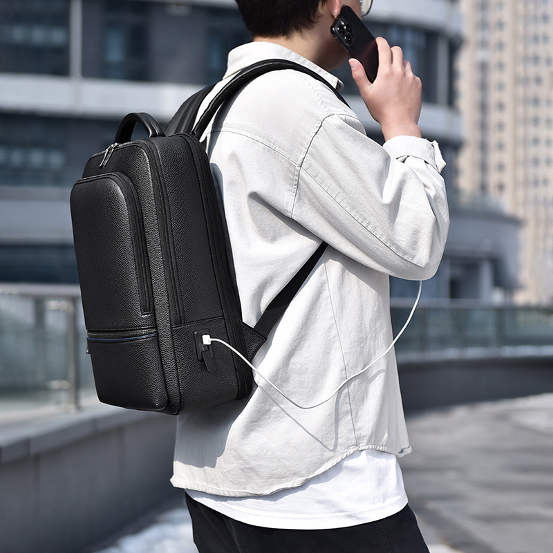 Мужской рюкзак из ПУ кожи, с U – обзор и цена Leather Work Laptop Bag