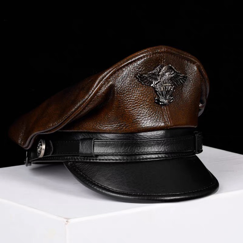 2025 ретро немецкая военная ке – обзор и цена Leather Work Hat