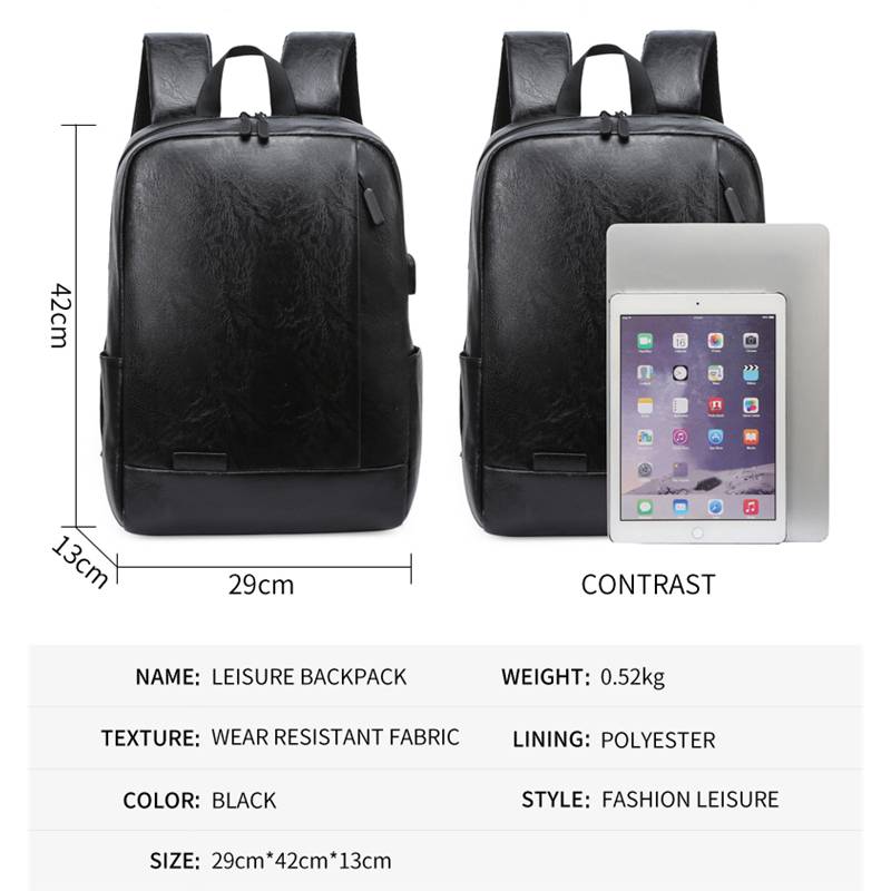 Мужской модный рюкзак из искус – обзор и цена Leather Work Laptop Bag