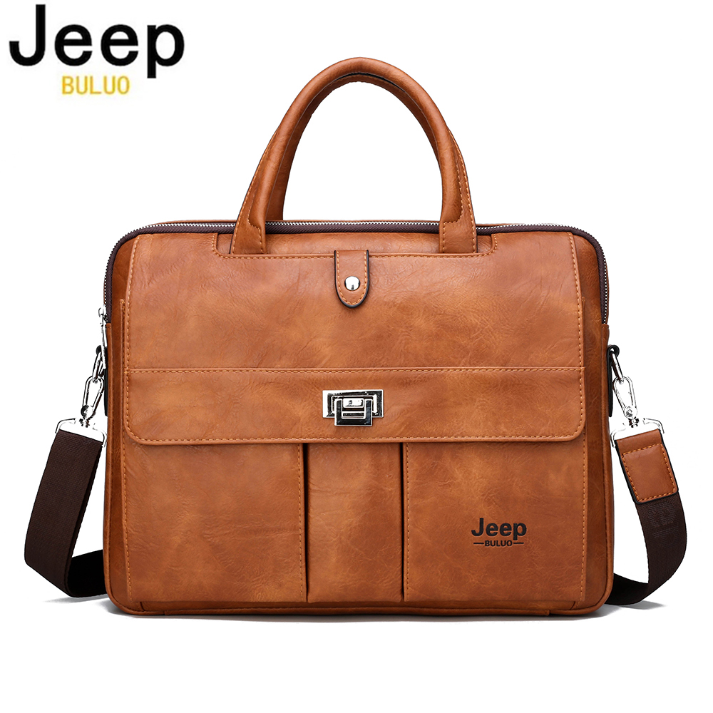 Мужской кожаный портфель Jeep  – обзор и цена Leather Work Laptop Bag